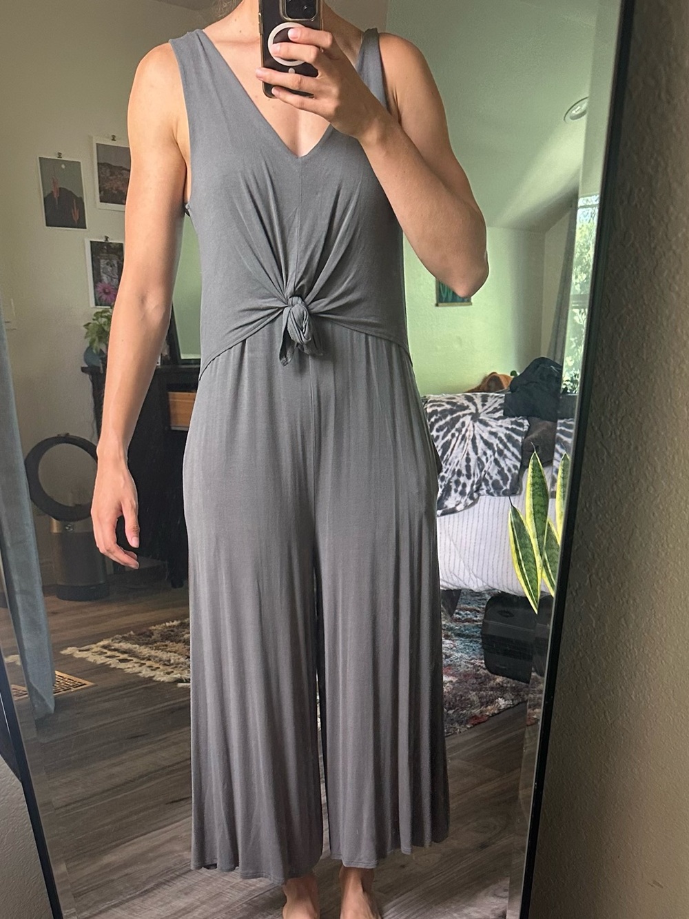 Sleeveless Knot-Front Jumpsuit